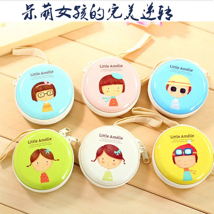 Cute cartoon wallet, card holder, headphones, organizer bag with zipper, small bag, Birthday gift — chobi 20