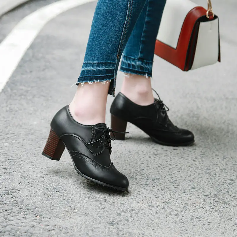 Retro high heels heels, fashionable shoes, wide stable heel, suitable for spring and autumn, 2022 — chobi 4