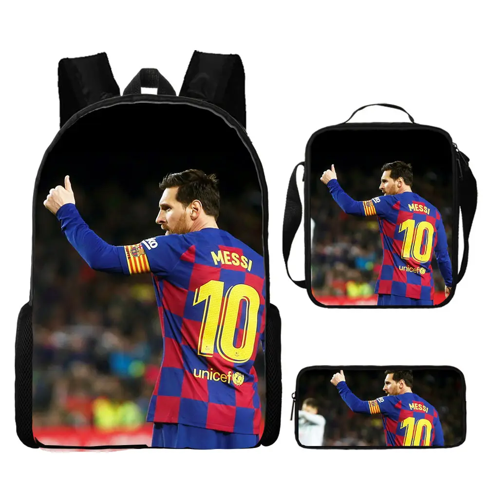 (Cross-border trading), football backpack, set, cartoon school bag, 3 piece set — chobi 16