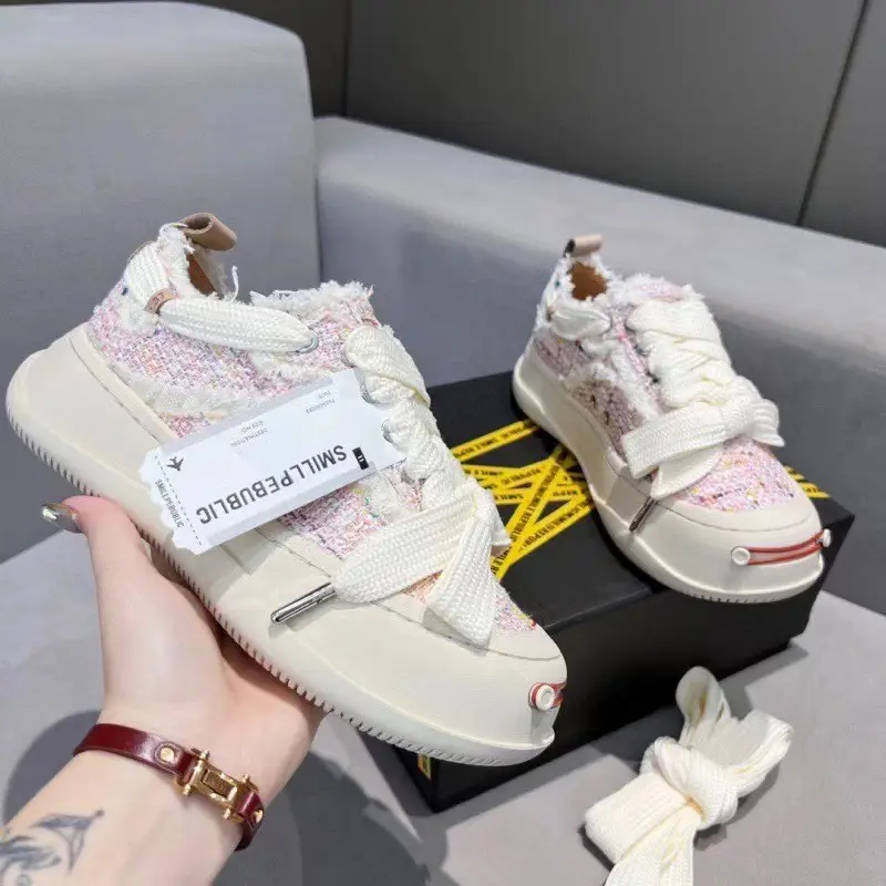Open Smile Canvas Shoes 2.0 Zhao Lusi Tanjian Same Shoes Men and Women's Thick Poor Shoes Smile Face Shoes Half Drag the Move Shoes — chobi 9