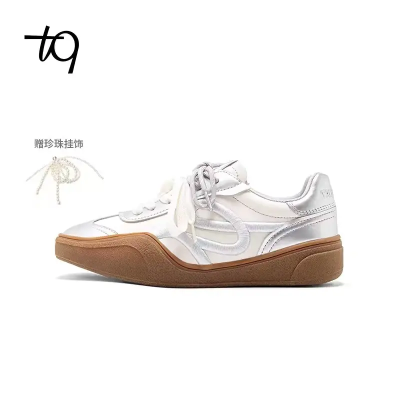 Zhang Yifan's same Talitaqoom caramel moral training shoes spring new white embroidered thick-soled tq casual women's shoes — chobi 6