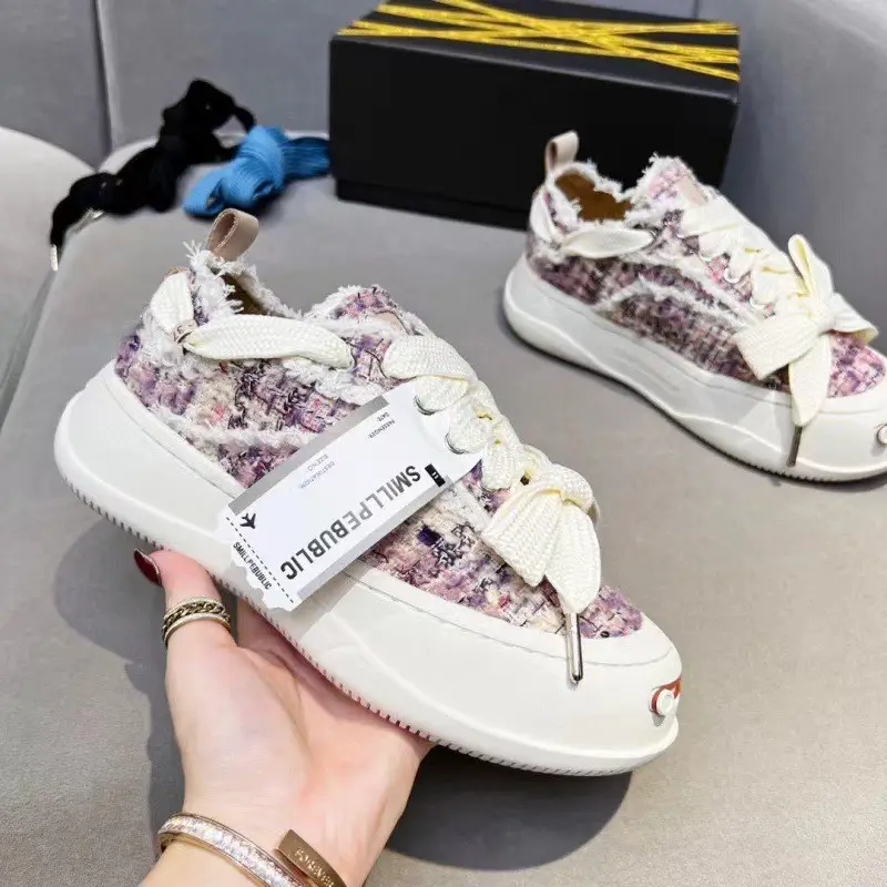 Open Smile Canvas Shoes 2.0 Zhao Lusi Tanjian Same Shoes Men and Women's Thick Poor Shoes Smile Face Shoes Half Drag the Move Shoes — chobi 5
