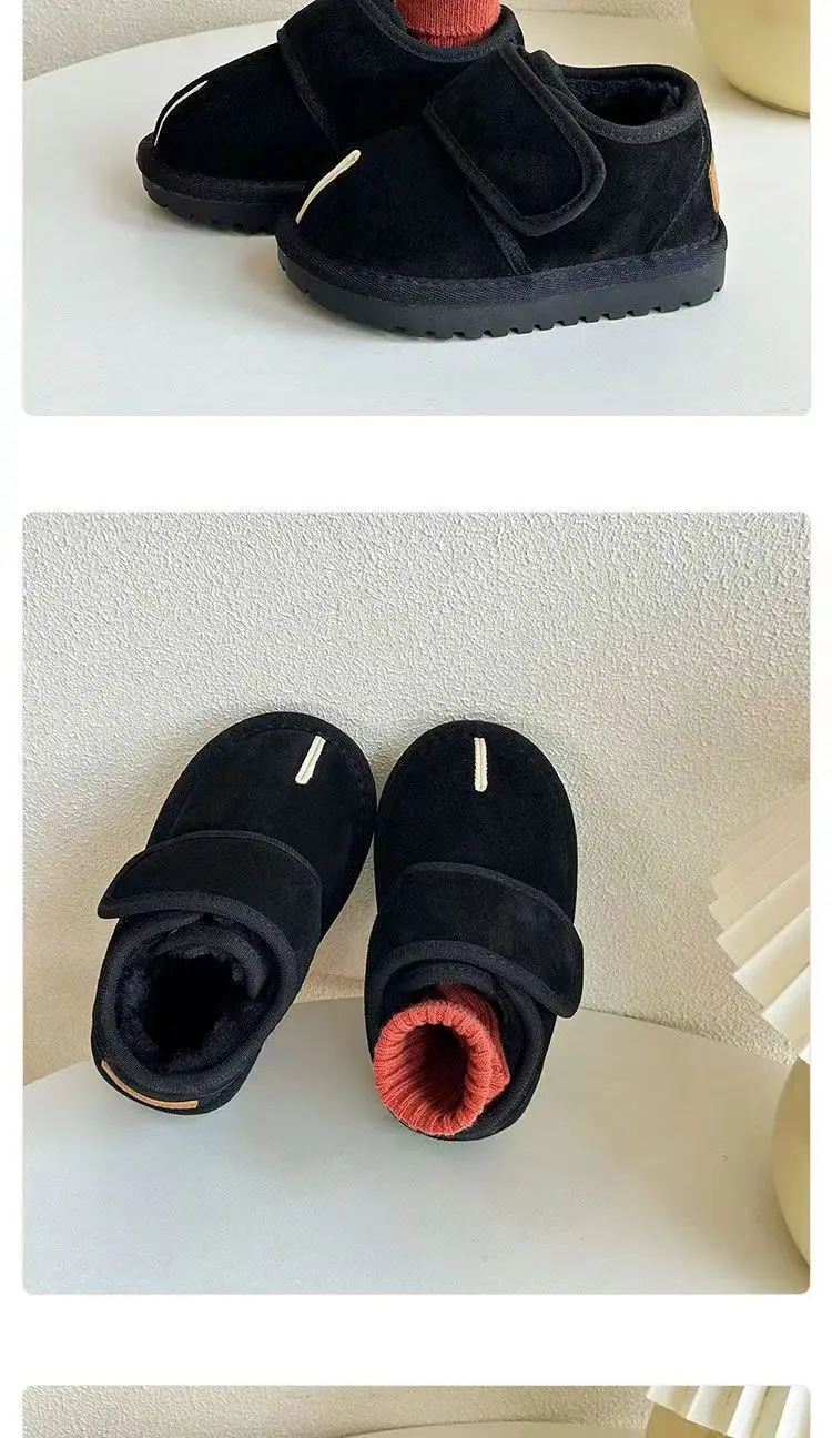 Children's cotton shoes 2025 winter new style boys' baby shoes girls' plus velvet warm cotton boots children's short snow boots — chobi 12