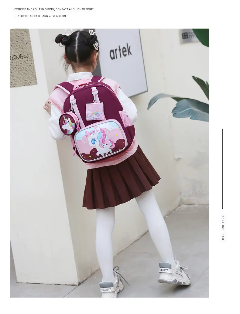 School bag for kindergarten, cartoon backpack for students, purse, card holder, pony, Spiderman — chobi 37