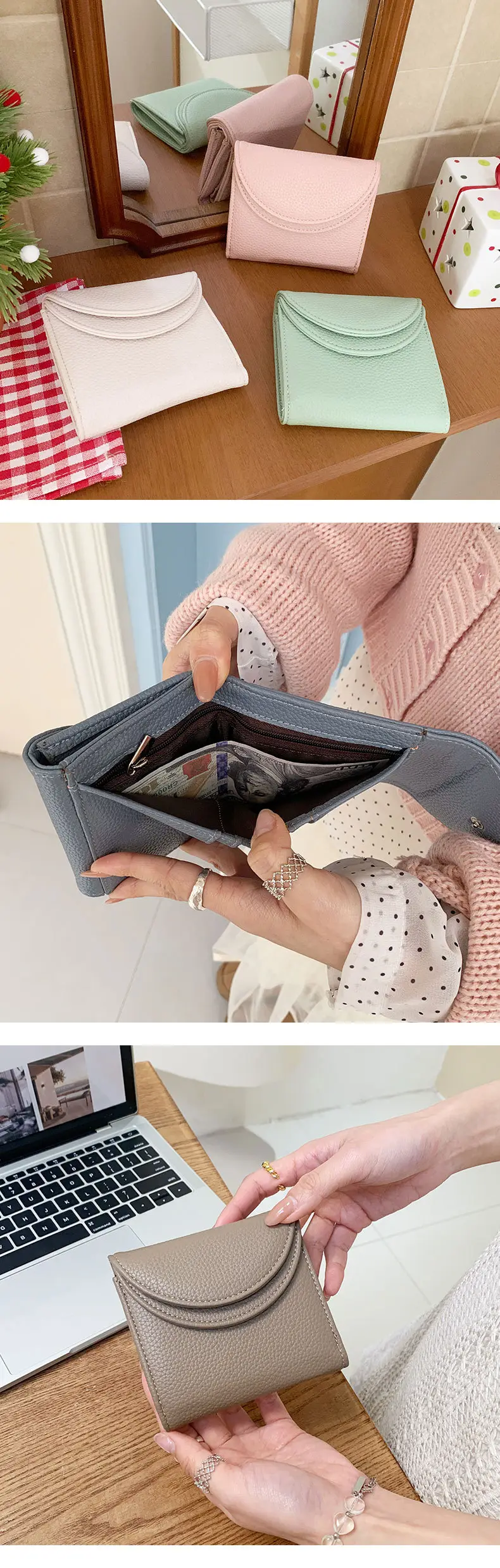 (Cross-border trading), (Wholesale), solid color small wallet, card holder, high-quality style, (Physicals) — chobi 4