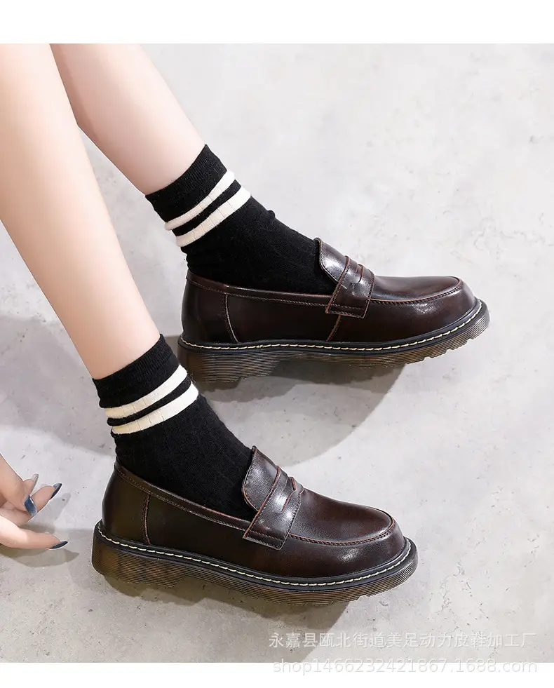 Japanese casual footwear for leisure, loafers flat, student pleated skirt, wear-resistant Mary Jane shoes, suitable for spring and autumn, easy to put — chobi 15