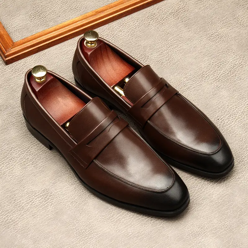 The new men's shoes, the European version of the leather, comfortable soft leather surface.Working at work, large size 45 — chobi 11
