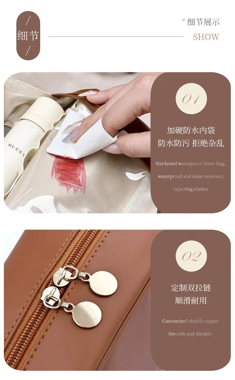 (Cross-border trading), capacious handheld cosmetic bag for traveling, cosmetic brush, organizer bag, high-quality style — chobi 15