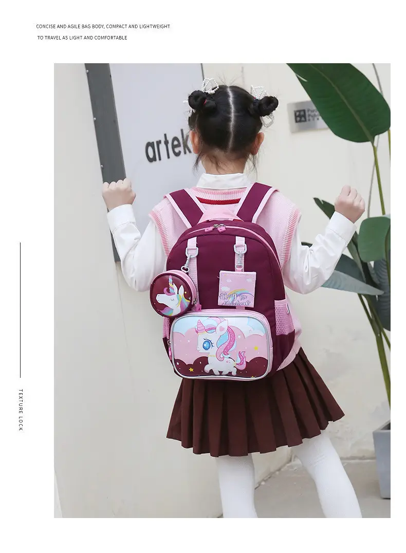 School bag for kindergarten, cartoon backpack for students, purse, card holder, pony, Spiderman — chobi 38