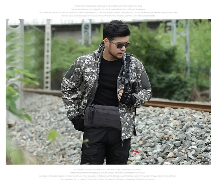 Camouflage shoulder bag, belt bag, purse, tactics one-shoulder bag for leisure, camera, backpack — chobi 7