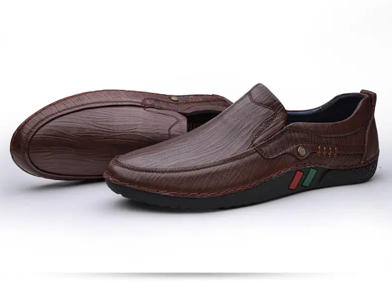 Men's autumn casual leather shoes platform, loafers, plus size, soft sole, cowhide — chobi 29