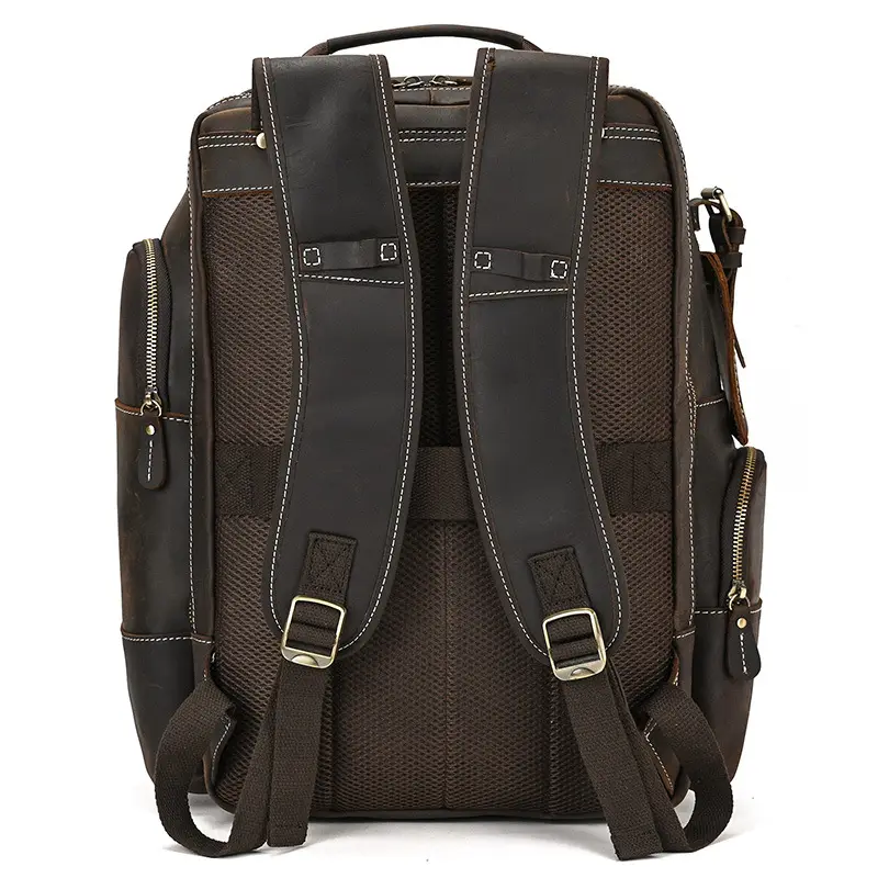 Leather backpack, men's capacious travel bag, one-shoulder bag — chobi 21
