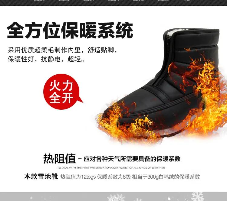 Warm home cotton shoes for the elderly in winter, warm for middle-aged and young people, short-tube zippers for men and women, easy to put on and take — chobi 5