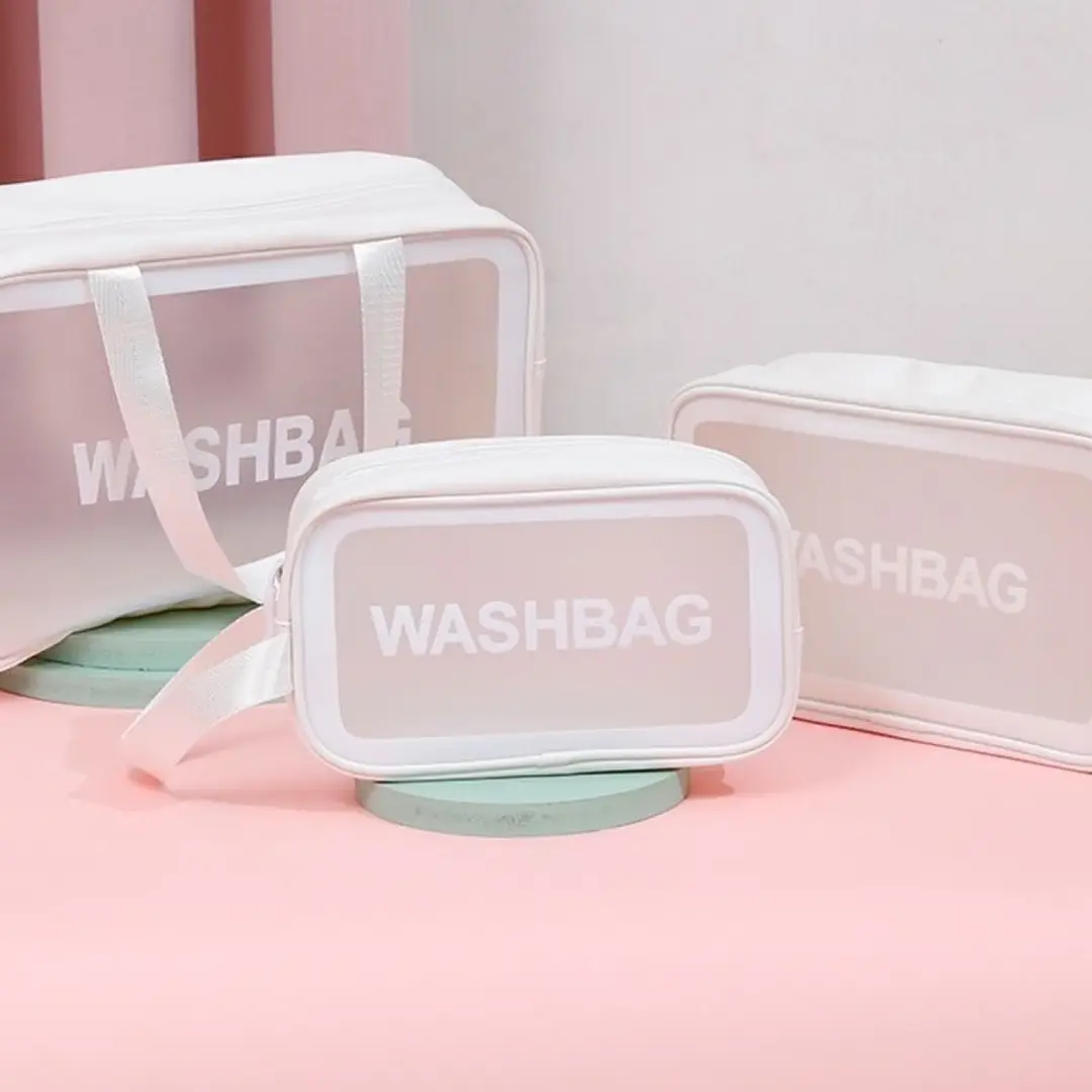 Classic fresh waterproof capacious handheld cosmetic bag PVC for traveling — chobi 2