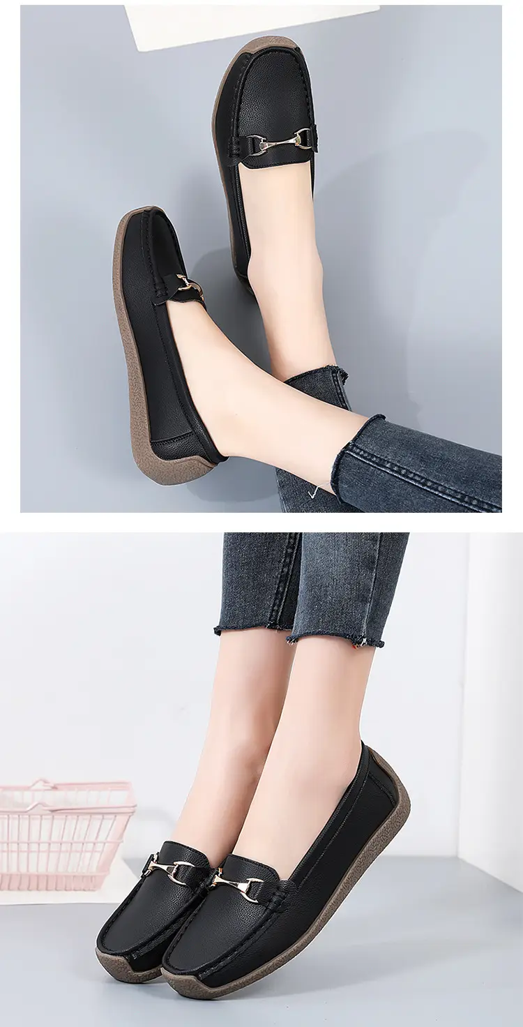 Comfortable universal “mom shoes” for summer and autumn, non-slip loafers wedge heel for work and office, non-slip sole, work shoes — chobi 30