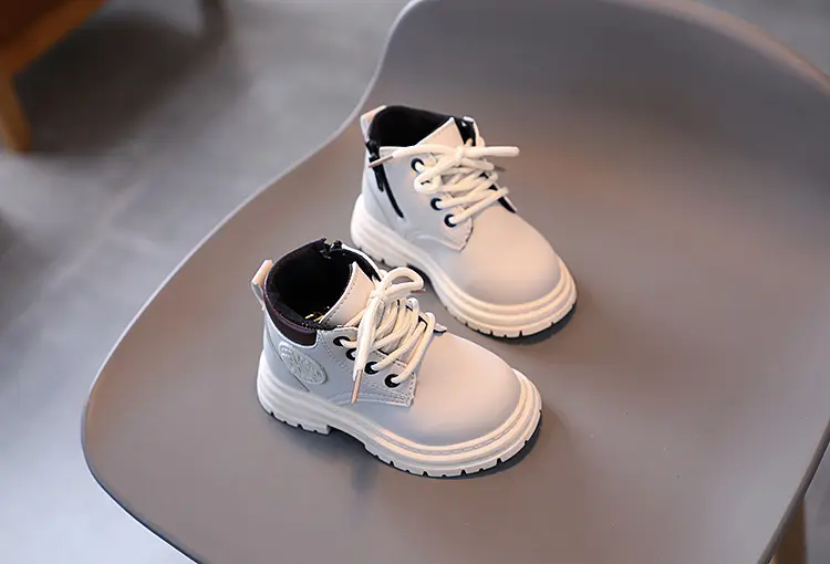 A piece of children Martin boots 2023 autumn and winter new girls wild yellow boots boys retro British style — chobi 11