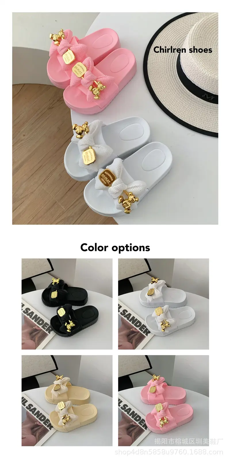 (Cross-border trading), non-slip children's sandals with butterfly, fashionable women's slippers platform — chobi 7
