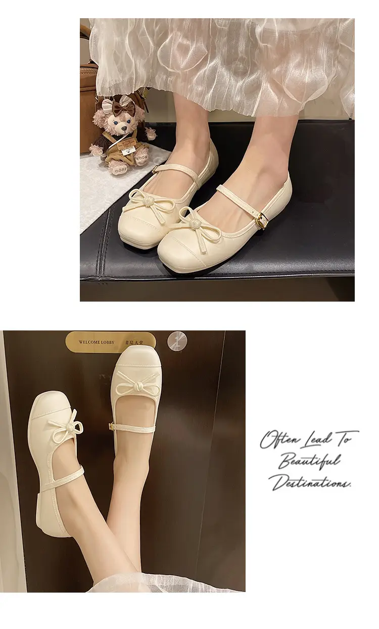 Summer breathable fashionable Mary Jane shoes with bow, french style, high-quality style, women's style, 2026 years — chobi 9