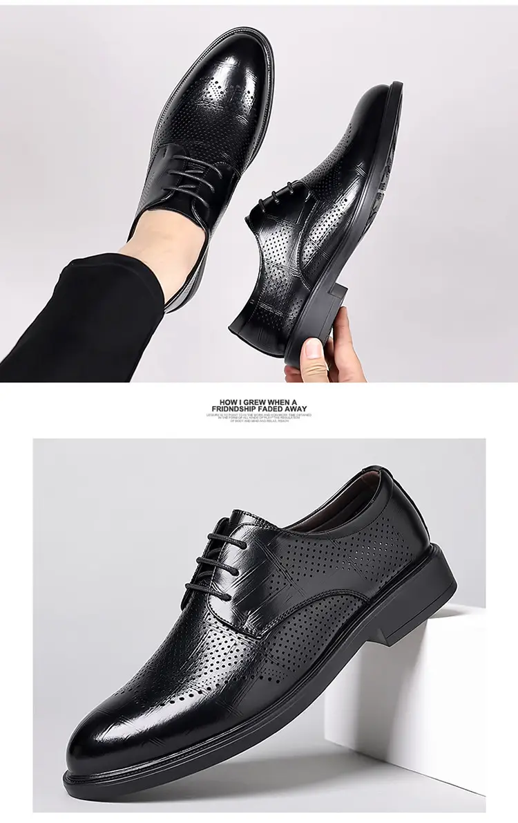 Men's autumn classic suit jacket English style, shoes pointed-toe for leisure, soft sole, genuine leather — chobi 26