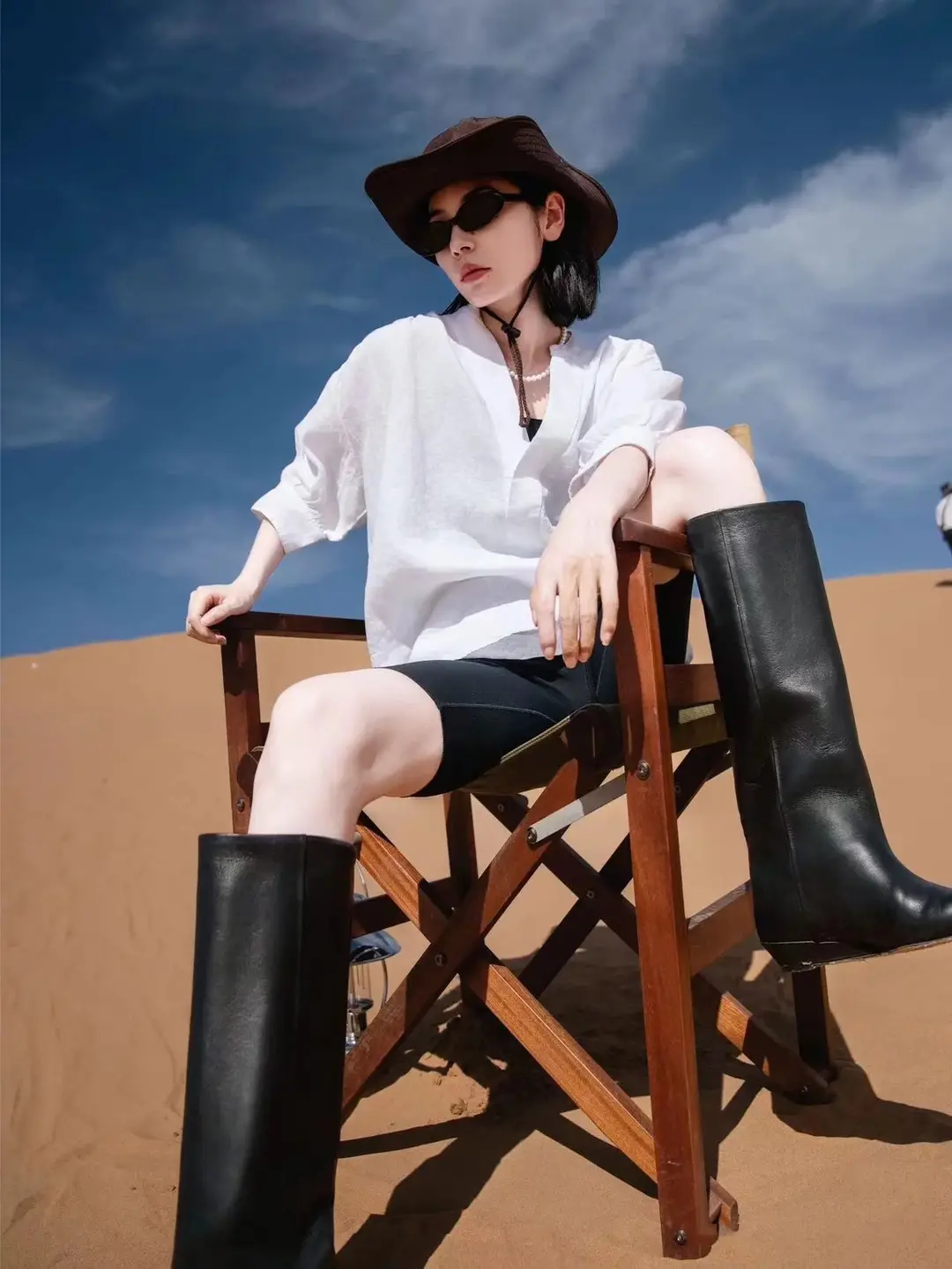 Retro demi-season high boots pointed-toe, (Physicals), genuine leather, visually slimming — chobi 6