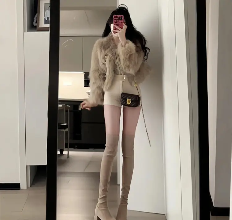 Demi-season suede elastic fashionable high boots heels, Collection Year 2025 — chobi 9