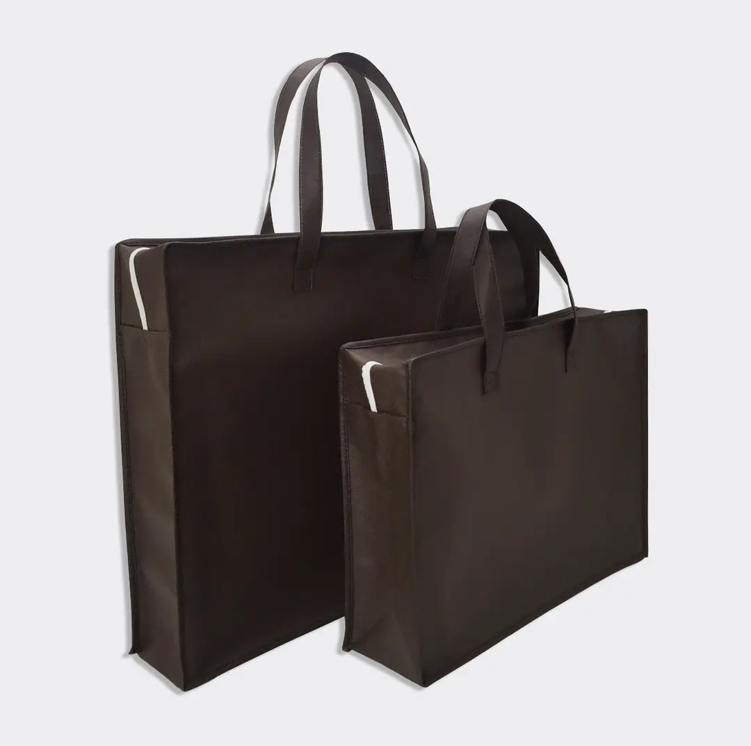 Three dimensional handheld pack non-woven cloth with zipper, duvet, storage bag, custom-made, with your logo imprint — chobi 4