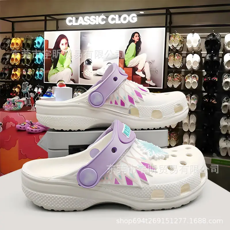 cross Children's Crocs-style slippers, children's bag, beach footwear, sandals, for teenagers, closed toe, family style — chobi 7