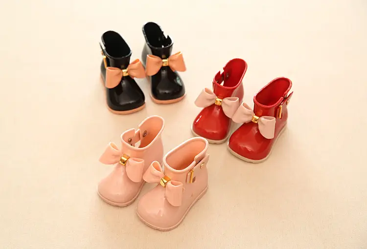 mini sed Children's bow rain boots baby rubber shoes cute rain boots girls fashion waterproof waterproof shoes rain boots a — chobi 24