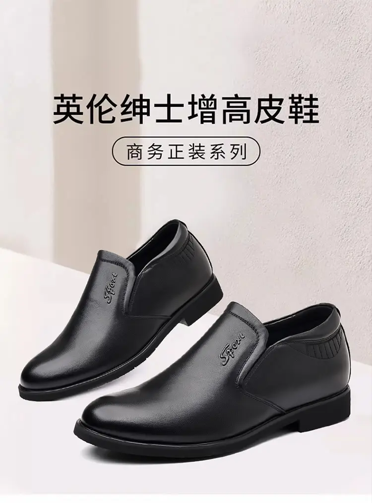 Shoes, case, men's leather slip-ons with hidden heel, trend of season, genuine leather, cowhide, size from 35 — chobi 3