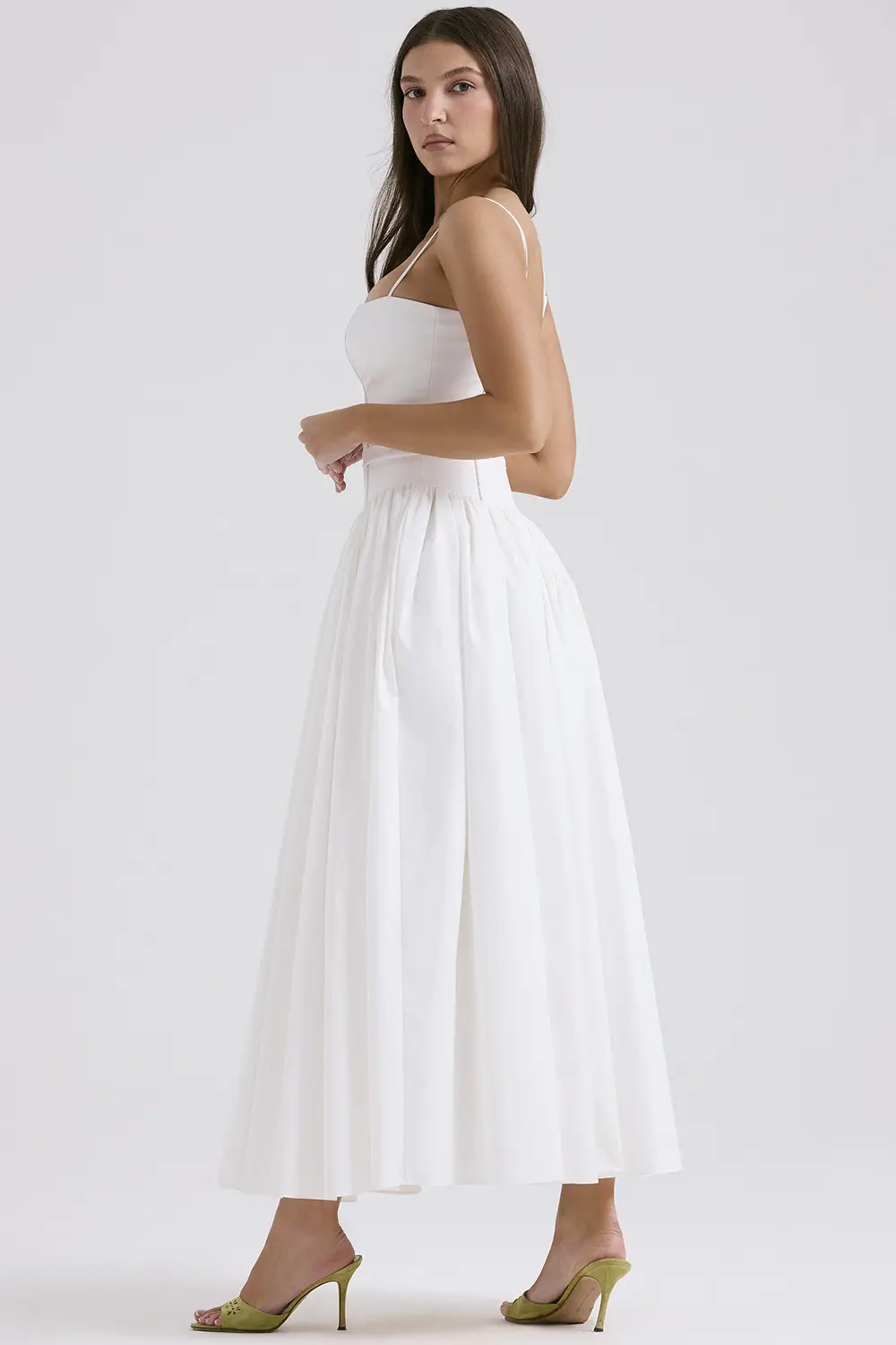 Elegant fashionable dress, skirt, high-quality style, french style, lifting effect, floral print — chobi 13