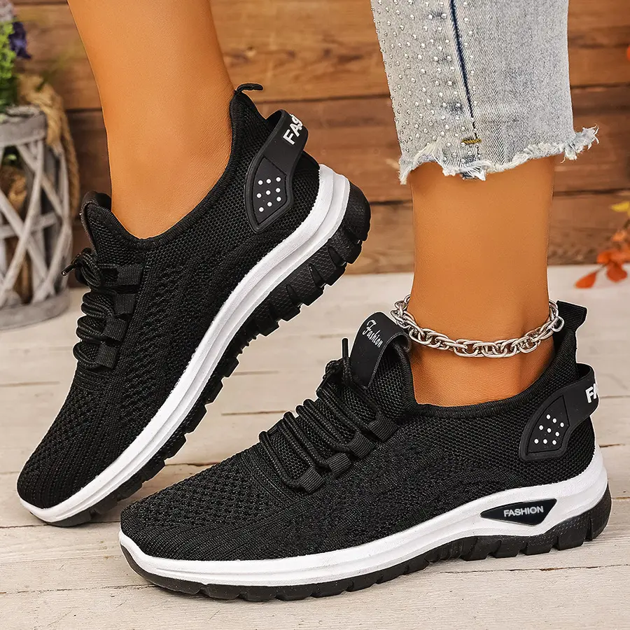 Women's shoes new style casual sports comfortable soft sole cross-border large size fly knit shoes versatile casual spring and autumn — chobi 8