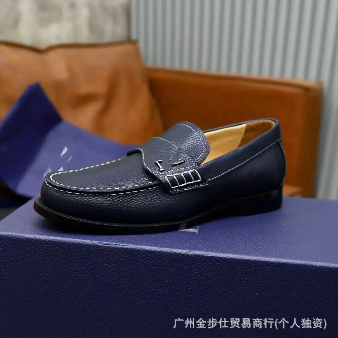 (Cross-border trading), loafers, set, slip-ons with metal buckle, European style, genuine leather, non-slip sole — chobi 7