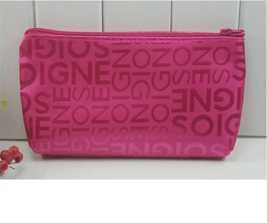Korean style casual bag letter jacquard cosmetic bag horizontal style square hand cosmetic bag toiletry bag for women — chobi 4