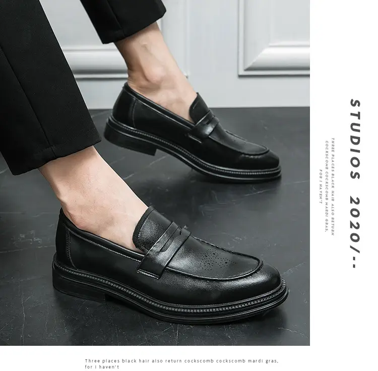 Shoes pointed-toe, men's casual classic suit jacket English style, 2023, British style, soft sole, non-slip sole — chobi 2