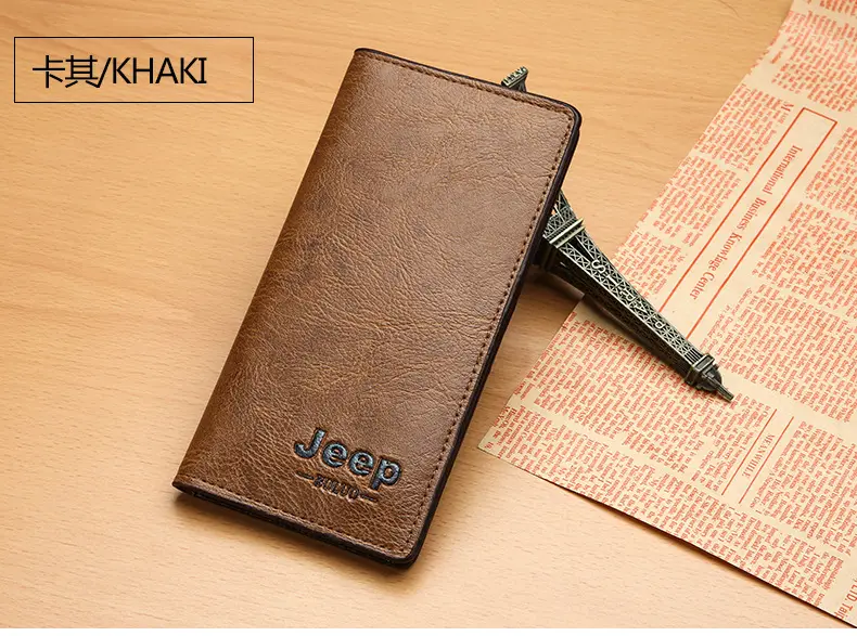 (Cross-border trading), jeep, men's long wallet, card holder, retro solid color bag — chobi 29