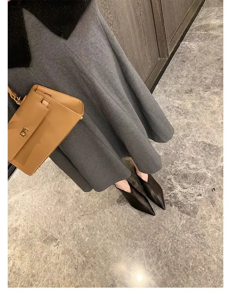 Elegant high heels pointed-toe stiletto heels, universal demi-season low boots, (Physicals), french style — chobi 23