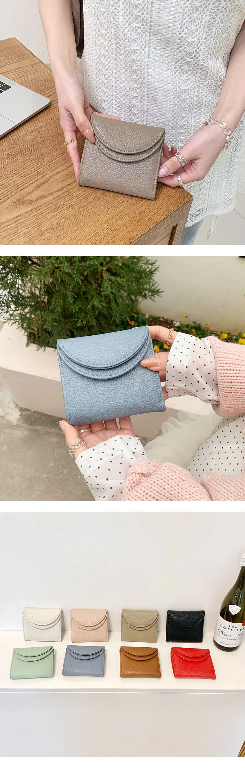 (Cross-border trading), (Wholesale), solid color small wallet, card holder, high-quality style, (Physicals) — chobi 5