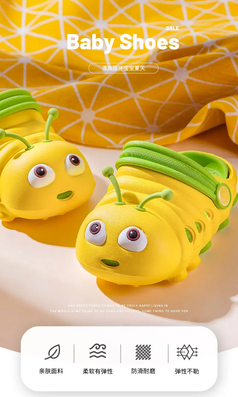 (Wholesale), children's cartoon Crocs-style slippers, breathable mule, sandals, soft sole — chobi 2