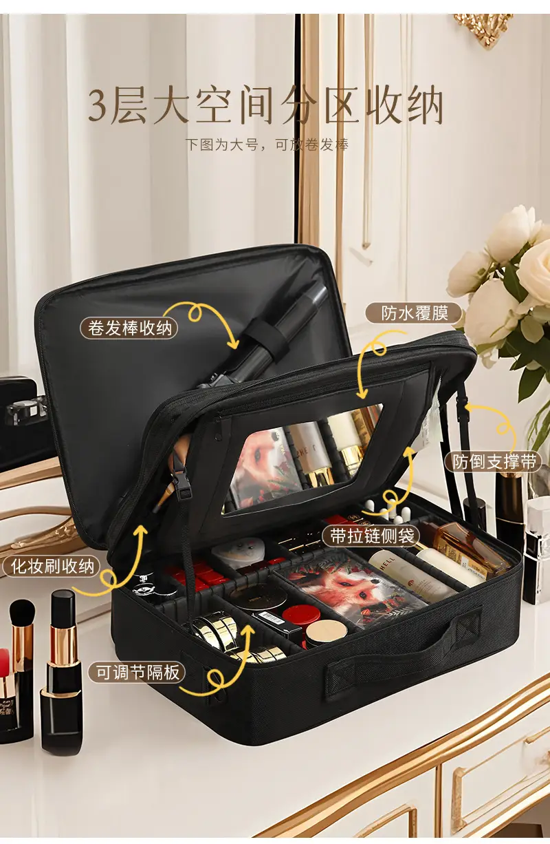 Capacious cosmetic bag, handheld shoulder bag for traveling, brand organizer bag for manicure — chobi 3