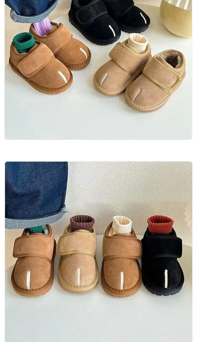 Children's cotton shoes 2025 winter new style boys' baby shoes girls' plus velvet warm cotton boots children's short snow boots — chobi 7