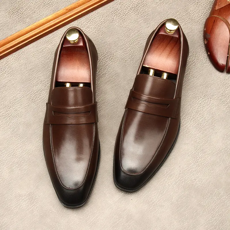 The new men's shoes, the European version of the leather, comfortable soft leather surface.Working at work, large size 45 — chobi 9