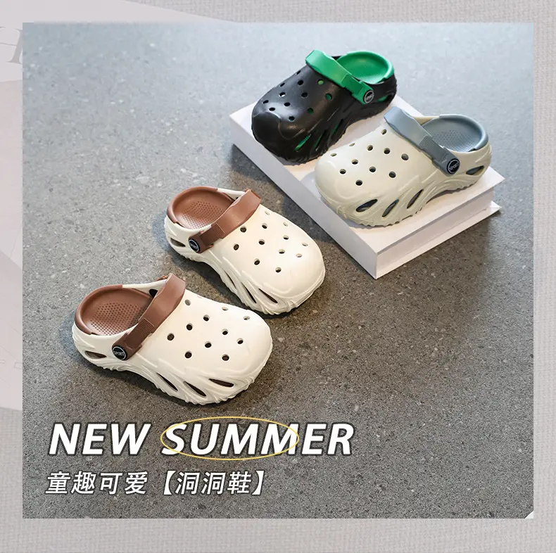 Crocs-style slippers for boys, children's sandals, closed toe, 6-15 years, for teenagers, 8-12 years — chobi 2