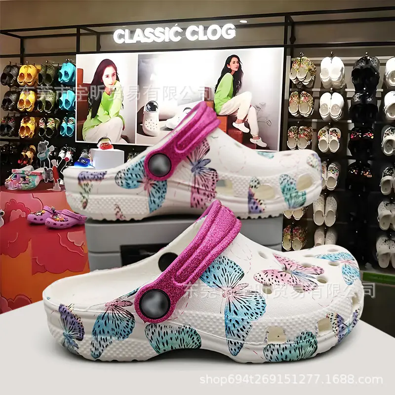 cross Children's Crocs-style slippers, children's bag, beach footwear, sandals, for teenagers, closed toe, family style — chobi 20