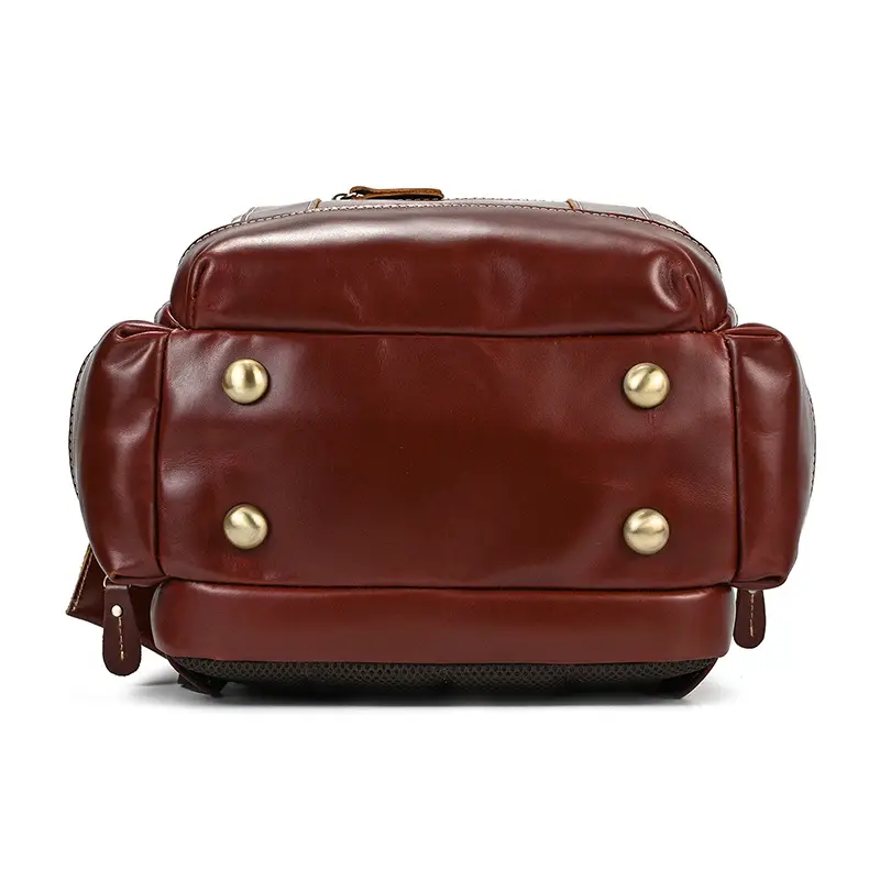 Leather backpack, men's capacious travel bag, one-shoulder bag — chobi 32