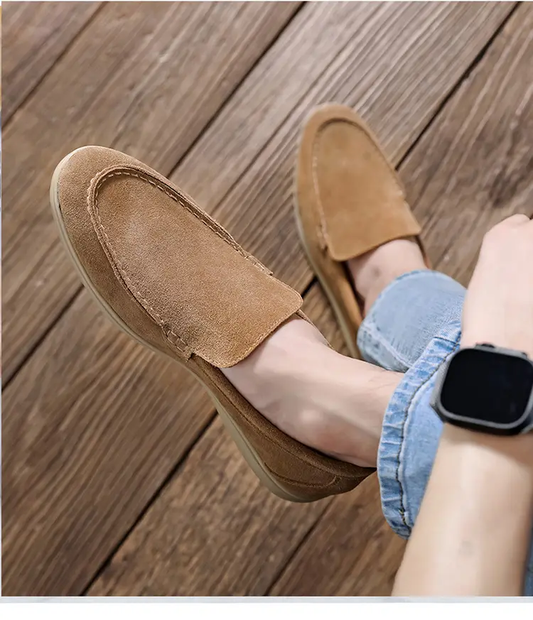 Autumn loafers low-cut, suede shoes, slip-ons flat, trend of season, easy to put on — chobi 8