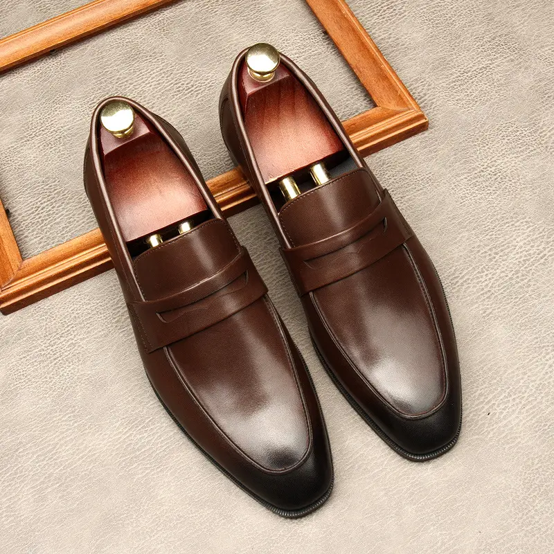 The new men's shoes, the European version of the leather, comfortable soft leather surface.Working at work, large size 45 — chobi 10