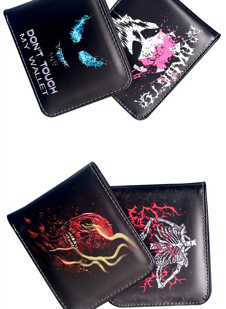 (Cross-border trading), wallet, short cartoon skull with zipper, new collection — chobi 20