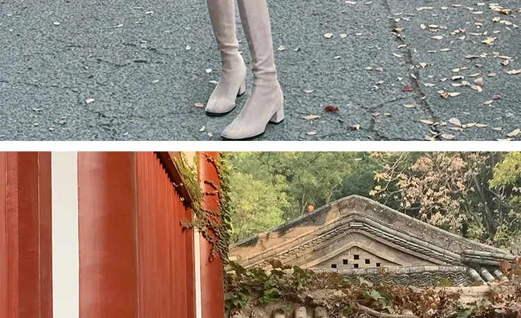 Demi-season suede elastic fashionable high boots heels, Collection Year 2025 — chobi 3