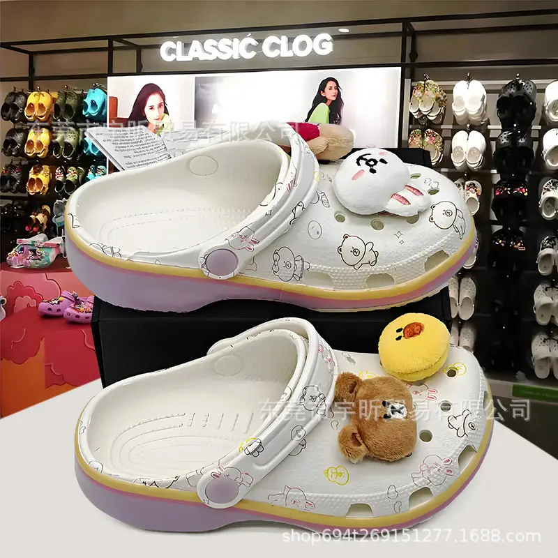 cross Children's Crocs-style slippers, children's bag, beach footwear, sandals, for teenagers, closed toe, family style — chobi 8