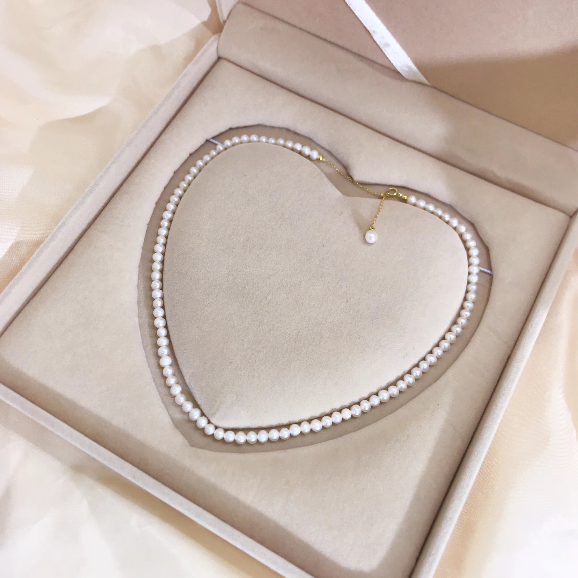 Organic accessory, necklace from pearl, chain, set for mother's day, silver 925 sample, Birthday gift — chobi 11